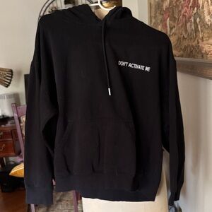 Black Graphic Hoodie- don’t activate me